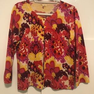 JCrew print cardigan